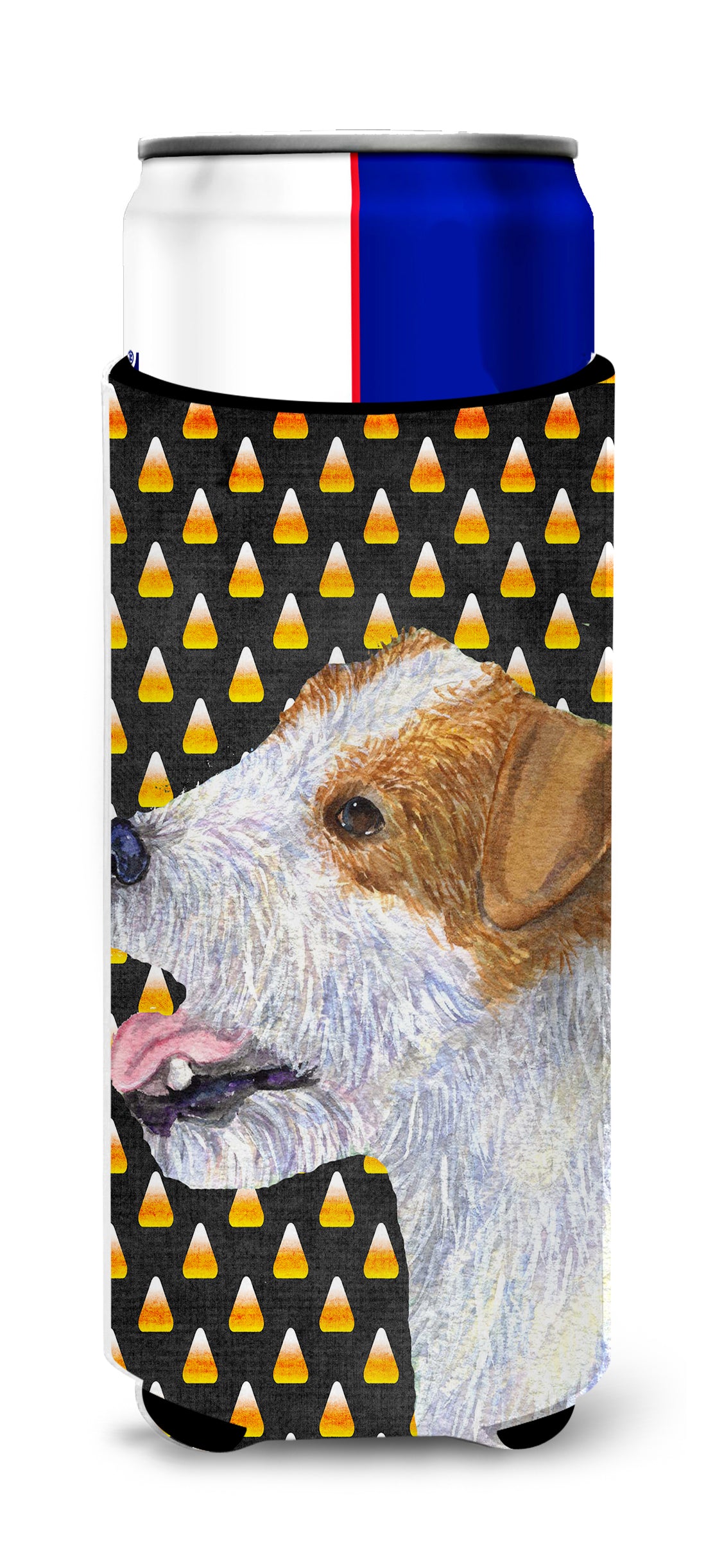 Jack Russell Terrier Candy Corn Halloween Portrait Ultra Beverage Insulators for slim cans SS4297MUK