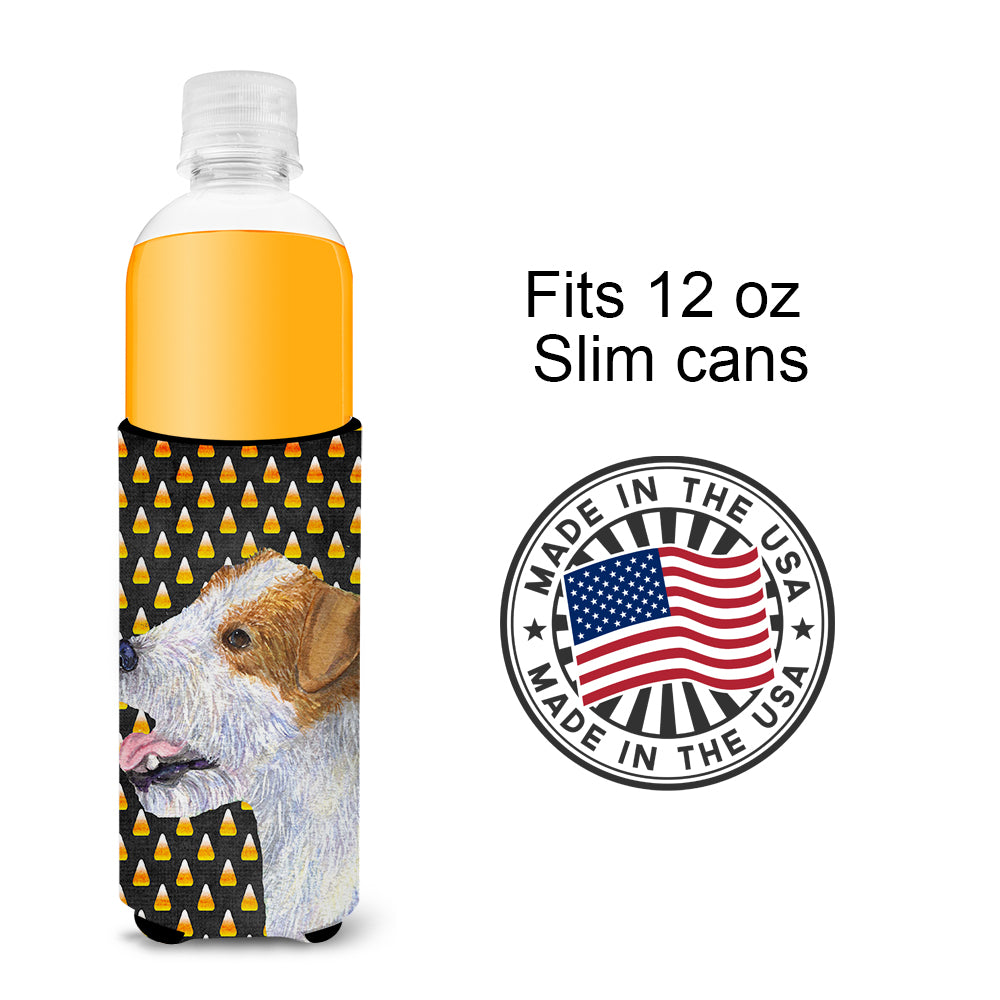Jack Russell Terrier Candy Corn Halloween Portrait Ultra Beverage Insulators for slim cans SS4297MUK