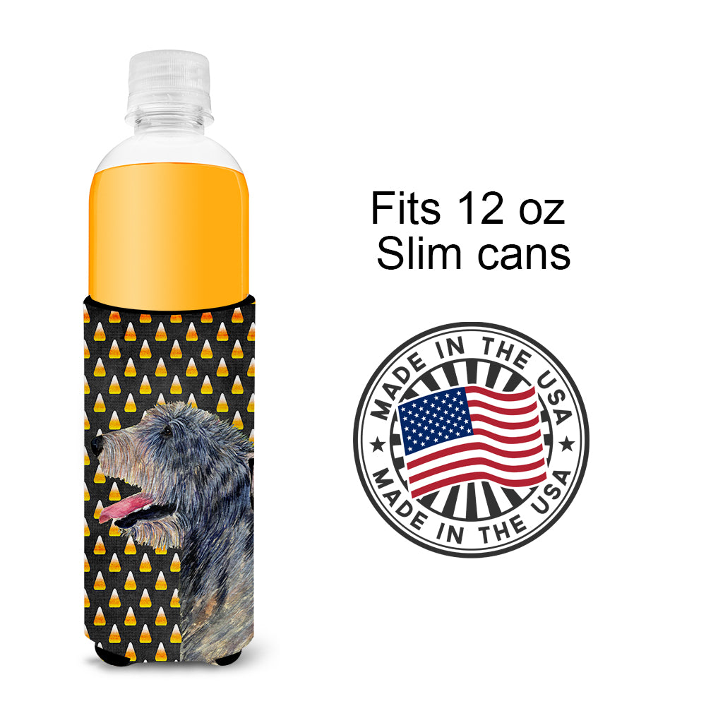 Irish Wolfhound Candy Corn Halloween Portrait Ultra Beverage Insulators for slim cans SS4299MUK.