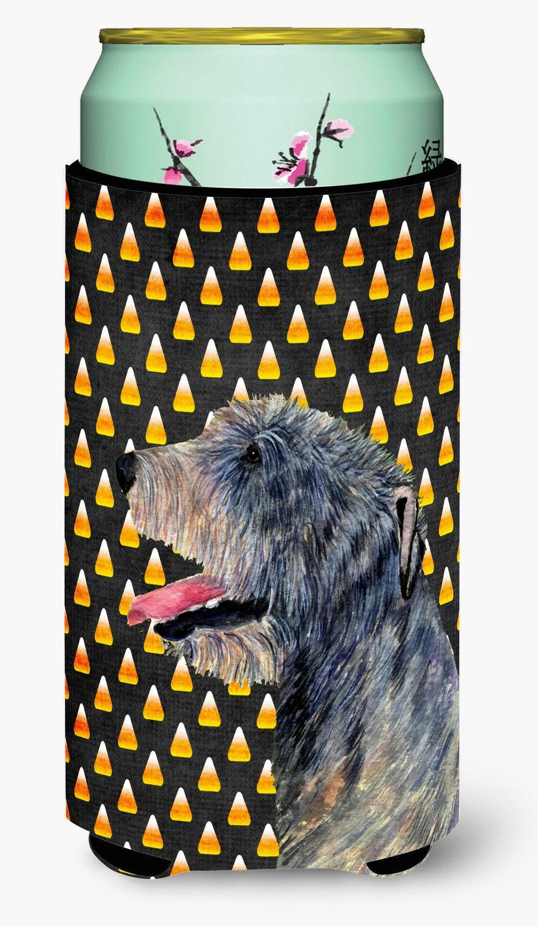 Irish Wolfhound Candy Corn Halloween Portrait  Tall Boy Beverage Insulator Beverage Insulator Hugger by Caroline&#39;s Treasures