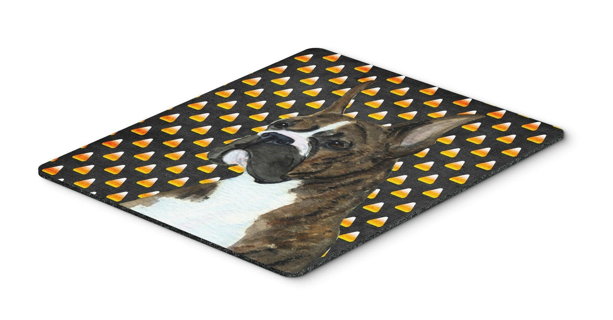 Boxer Candy Corn Halloween Portrait Mouse Pad, Hot Pad or Trivet by Caroline's Treasures