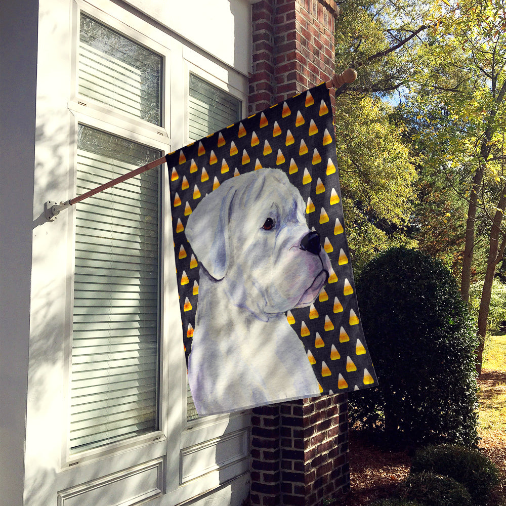 Boxer White Candy Corn Halloween Portrait Flag Canvas House Size