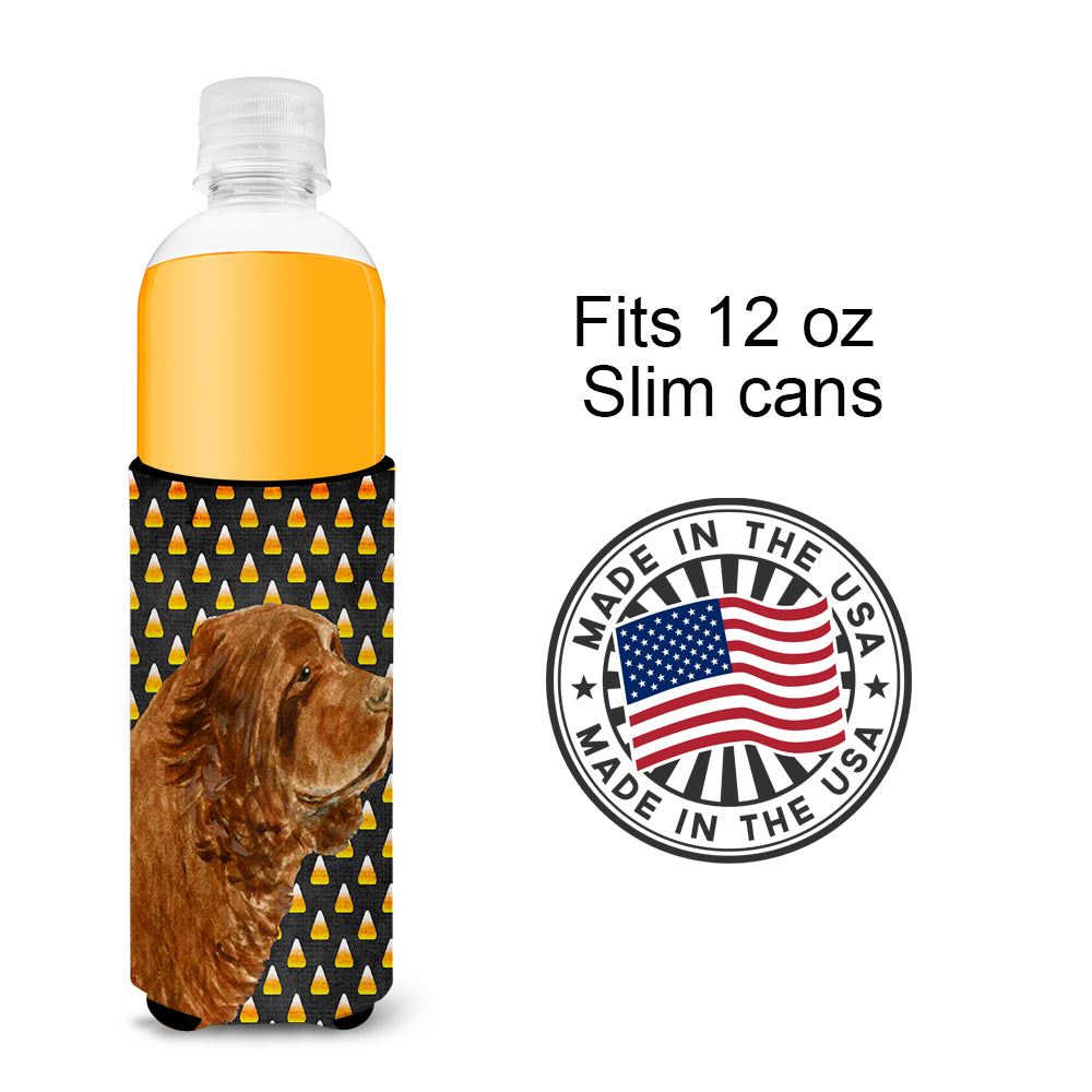 Sussex Spaniel Candy Corn Halloween Portrait Ultra Beverage Insulators for slim cans SS4303MUK.