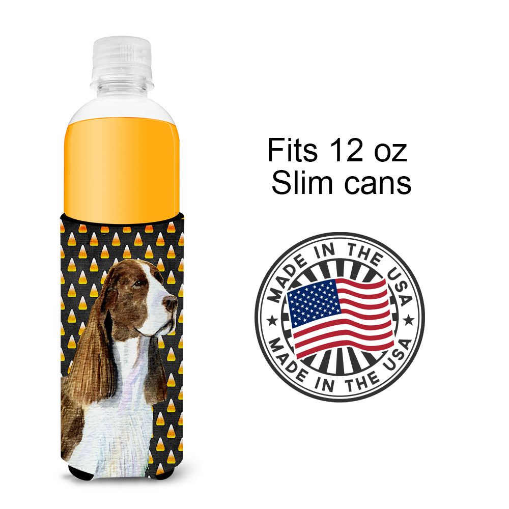 Springer Spaniel Candy Corn Halloween Portrait Ultra Beverage Insulators for slim cans SS4306MUK.