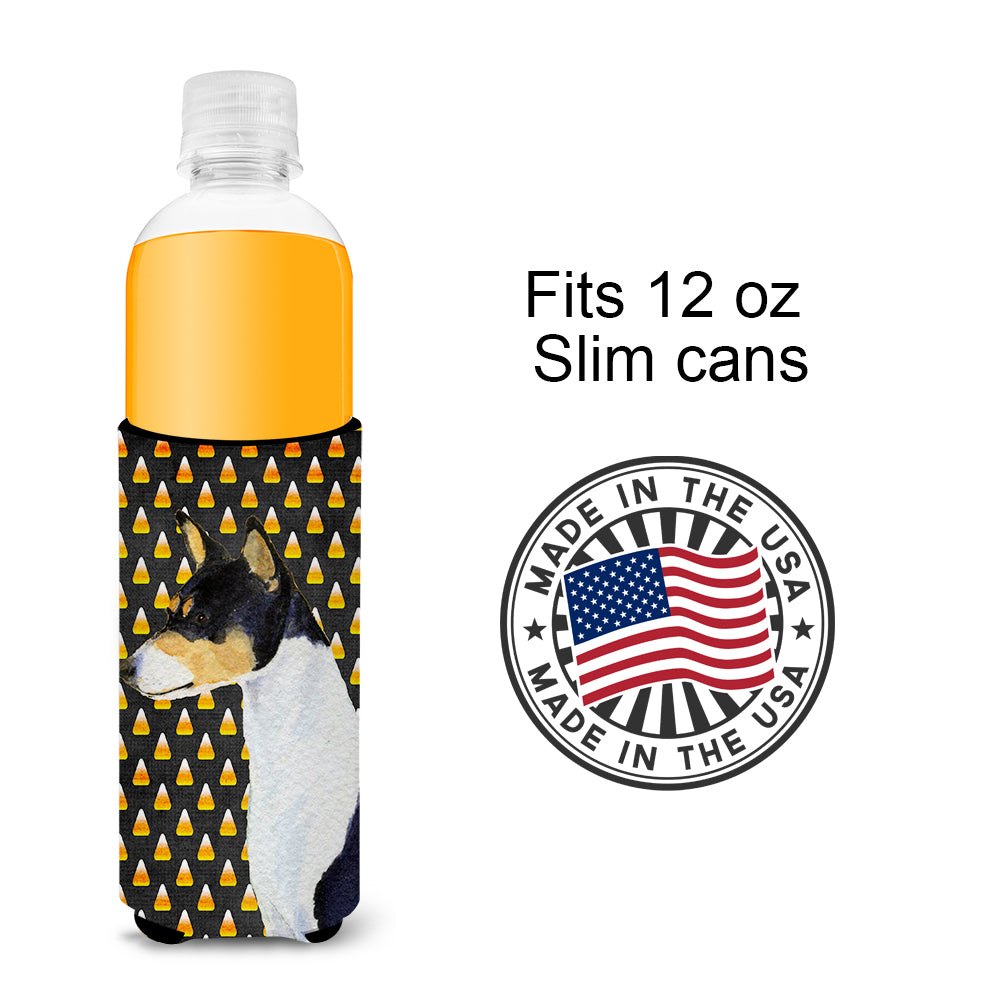 Basenji Candy Corn Halloween Portrait Ultra Beverage Insulators for slim cans SS4307MUK.
