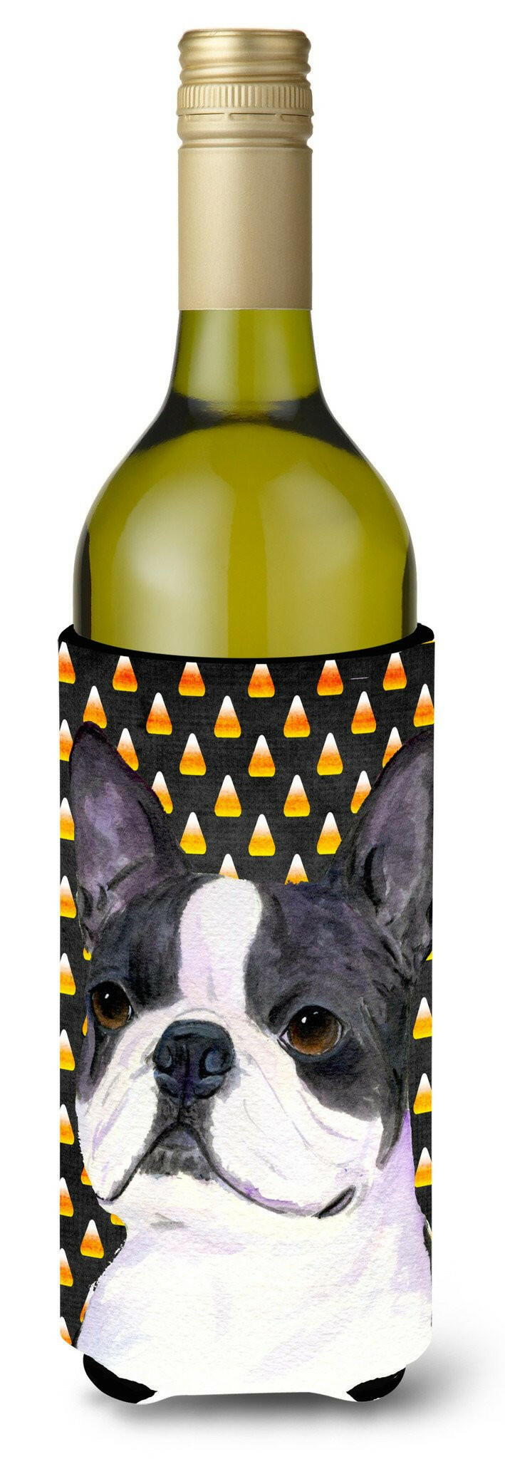 Boston Terrier   Halloween Portrait Wine Bottle Beverage Insulator Beverage Insulator Hugger SS4309LITERK by Caroline&#39;s Treasures