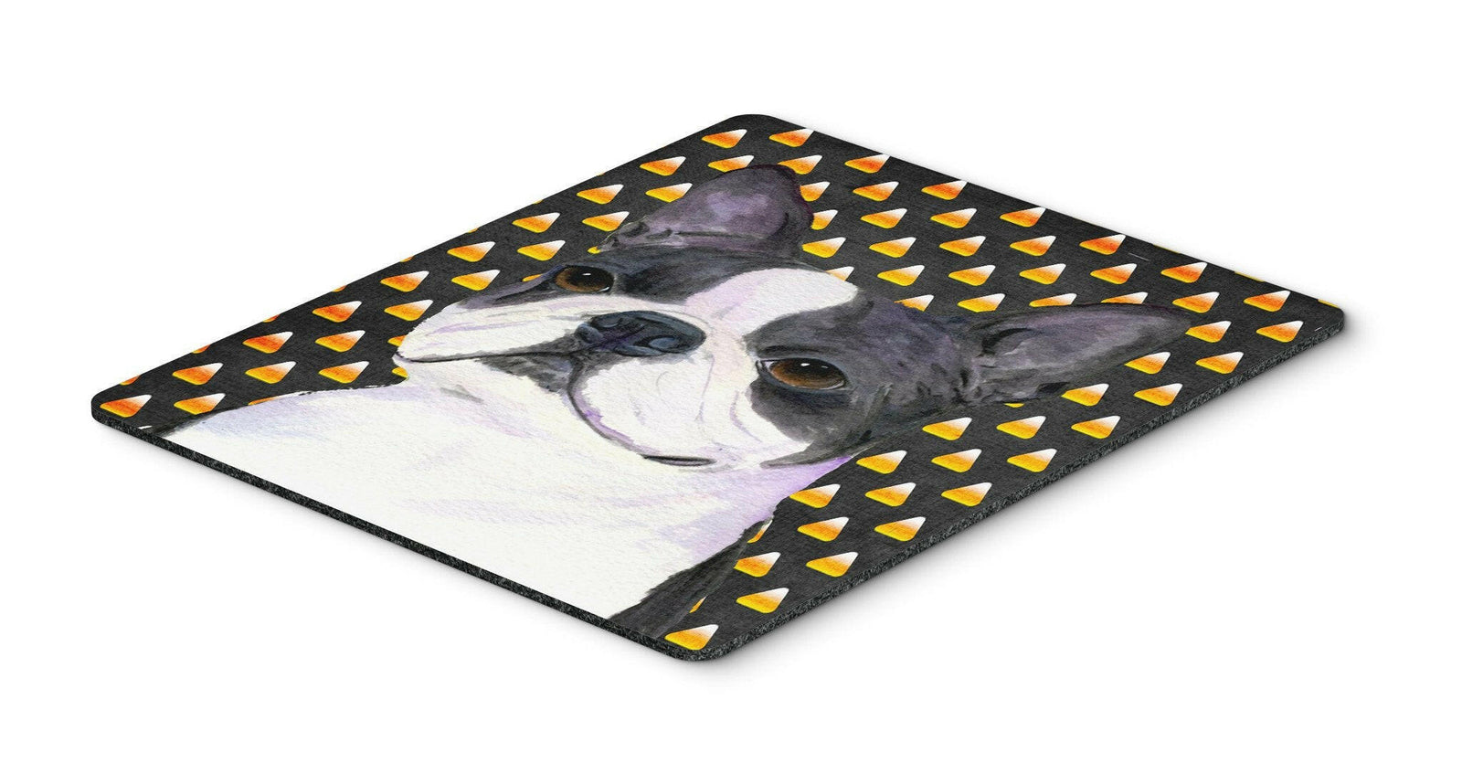 Boston Terrier Candy Corn Halloween Portrait Mouse Pad, Hot Pad or Trivet by Caroline's Treasures