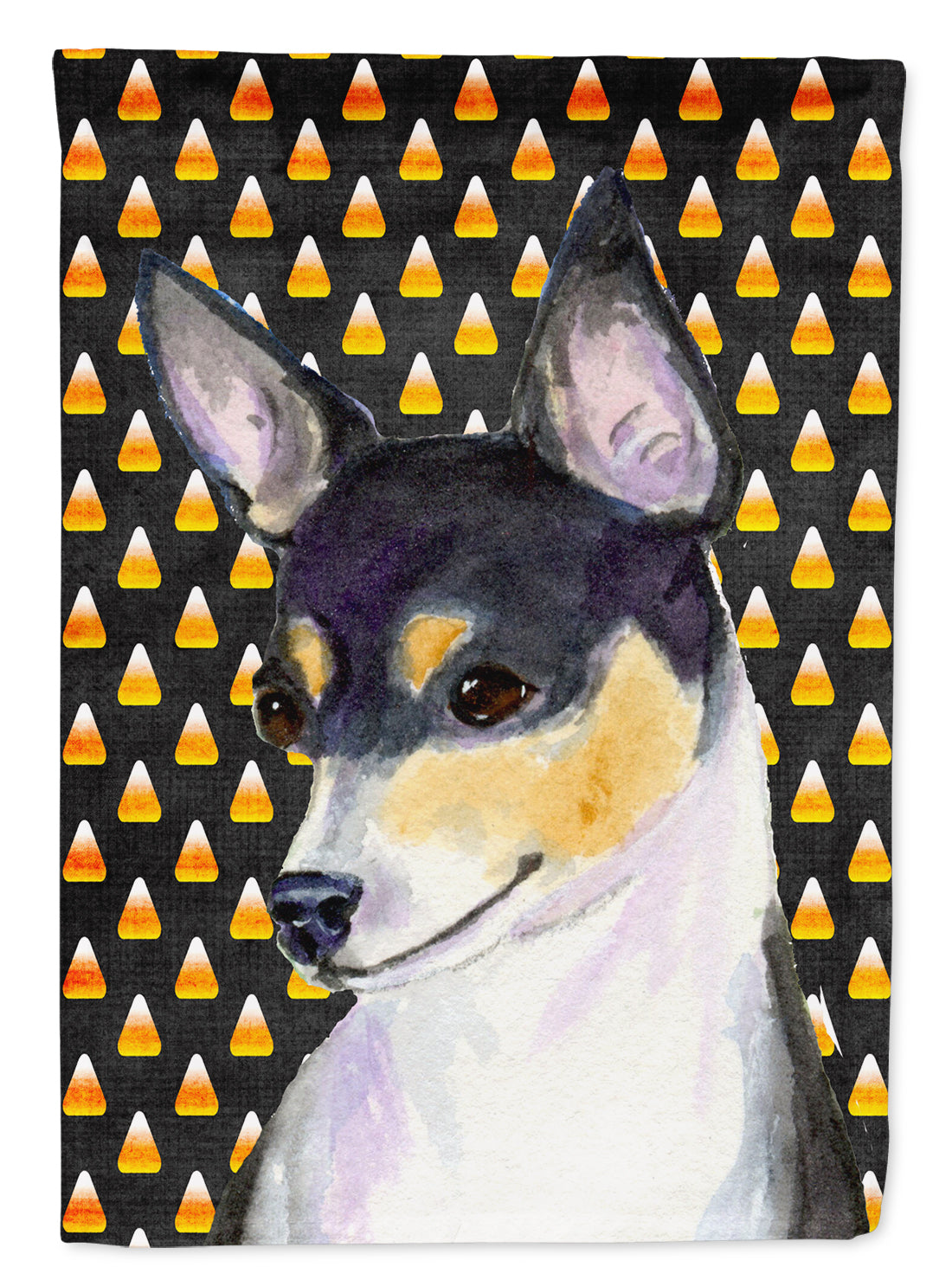 Chihuahua Candy Corn Halloween Portrait Flag Canvas House Size  the-store.com.