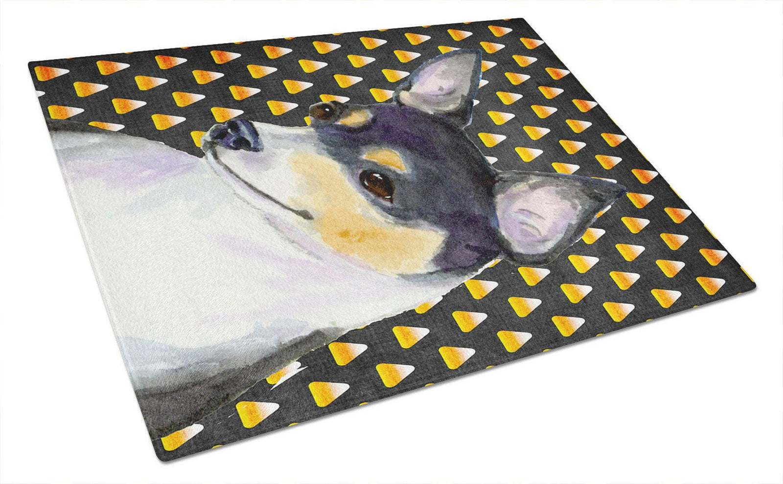 Chihuahua Candy Corn Halloween Portrait Glass Cutting Board Large by Caroline's Treasures
