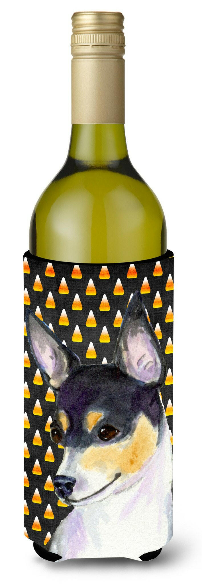 Chihuahua Candy Corn Halloween Portrait Wine Bottle Beverage Insulator Beverage Insulator Hugger SS4311LITERK by Caroline&#39;s Treasures
