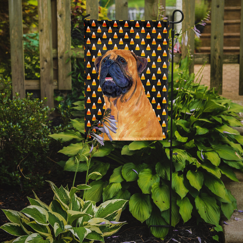Mastiff Candy Corn Halloween Portrait Flag Garden Size.