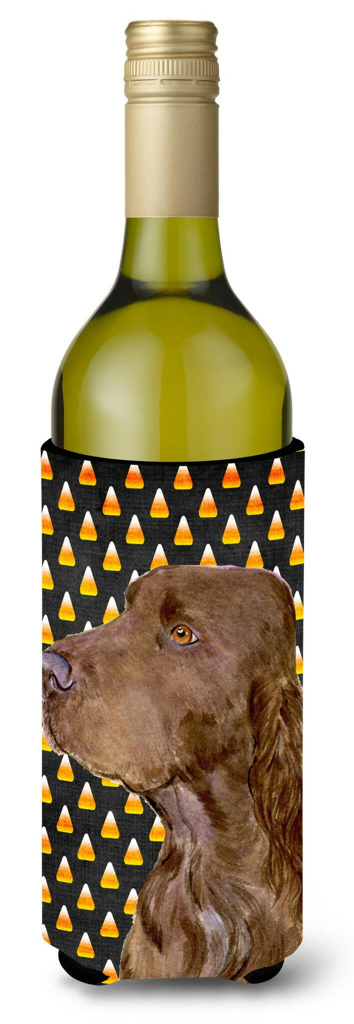 Field Spaniel Candy Corn Halloween Portrait Wine Bottle Beverage Insulator Beverage Insulator Hugger by Caroline&#39;s Treasures