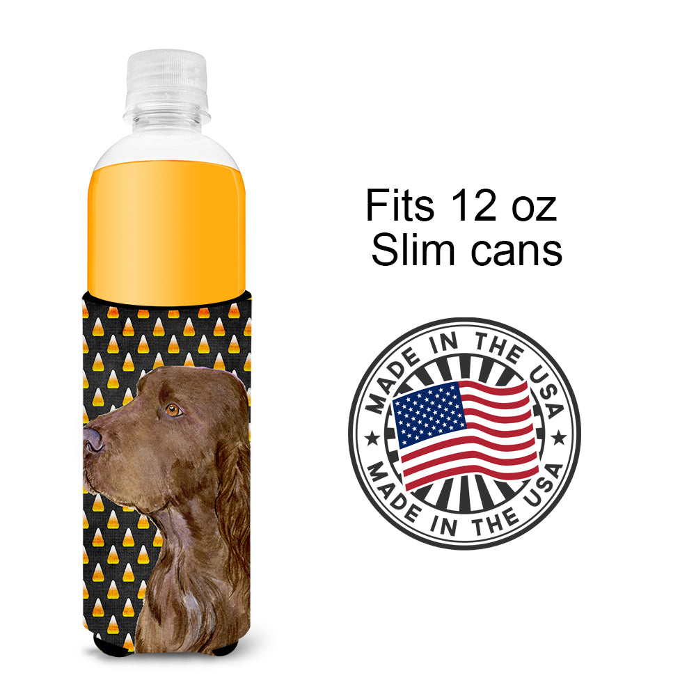 Field Spaniel Candy Corn Halloween Portrait Ultra Beverage Insulators for slim cans SS4318MUK.
