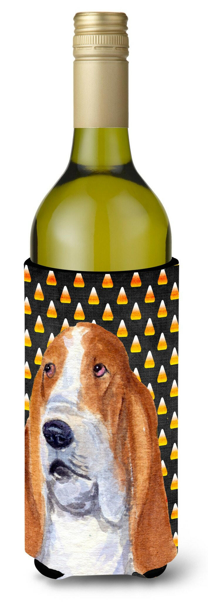 Basset Hound  Halloween Portrait Wine Bottle Beverage Insulator Beverage Insulator Hugger SS4321LITERK by Caroline's Treasures