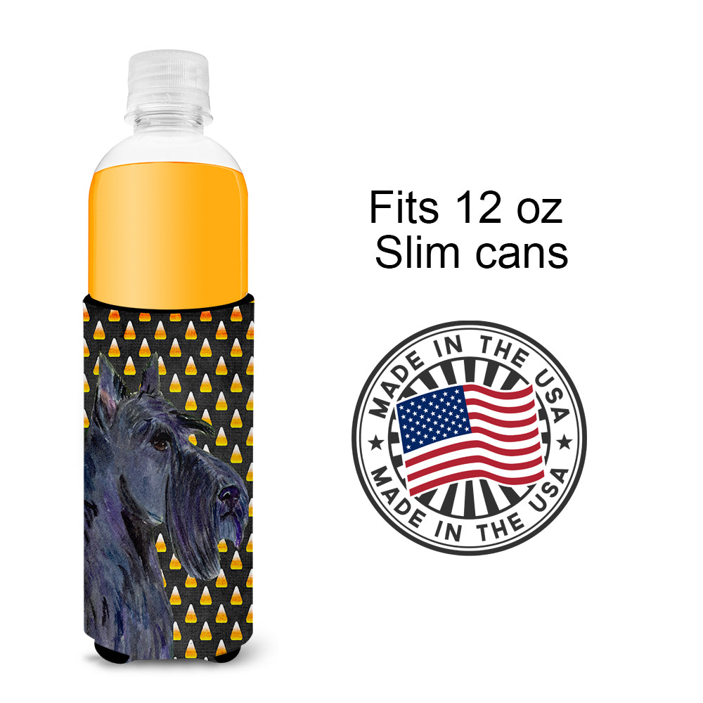 Scottish Terrier Candy Corn Halloween Portrait Ultra Beverage Insulators for slim cans SS4322MUK.