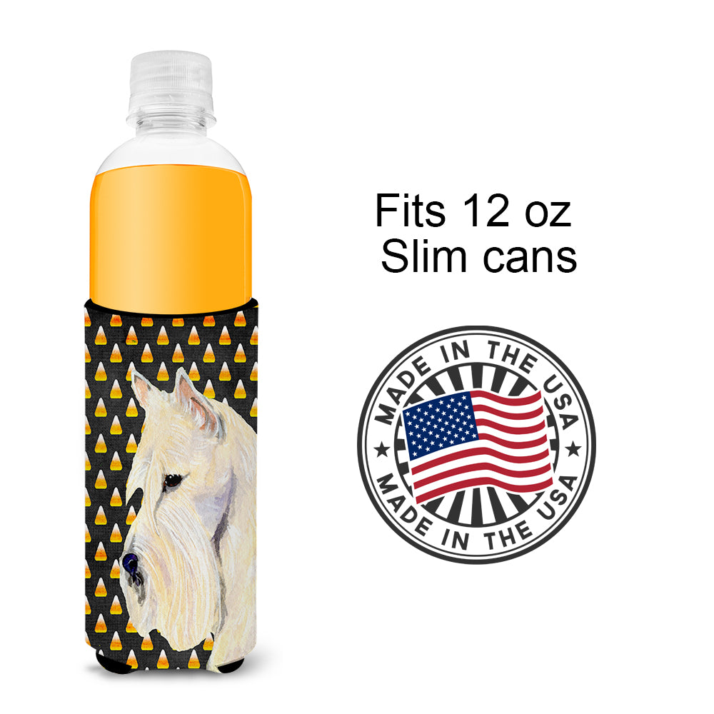 Scottish Terrier Wheaten Candy Corn Halloween Portrait Ultra Beverage Insulators for slim cans SS4323MUK.