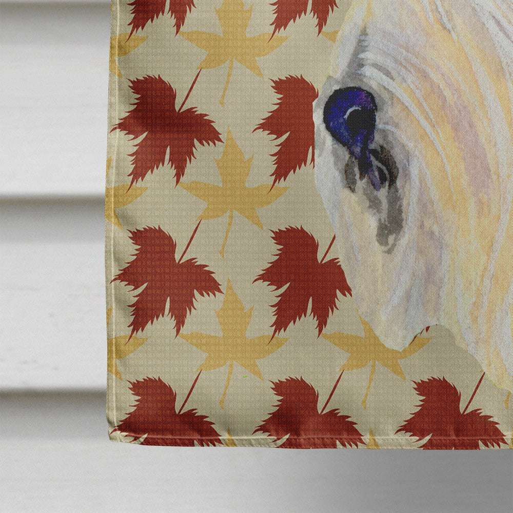 Scottish Terrier Wheaten Fall Leaves Portrait Flag Canvas House Size