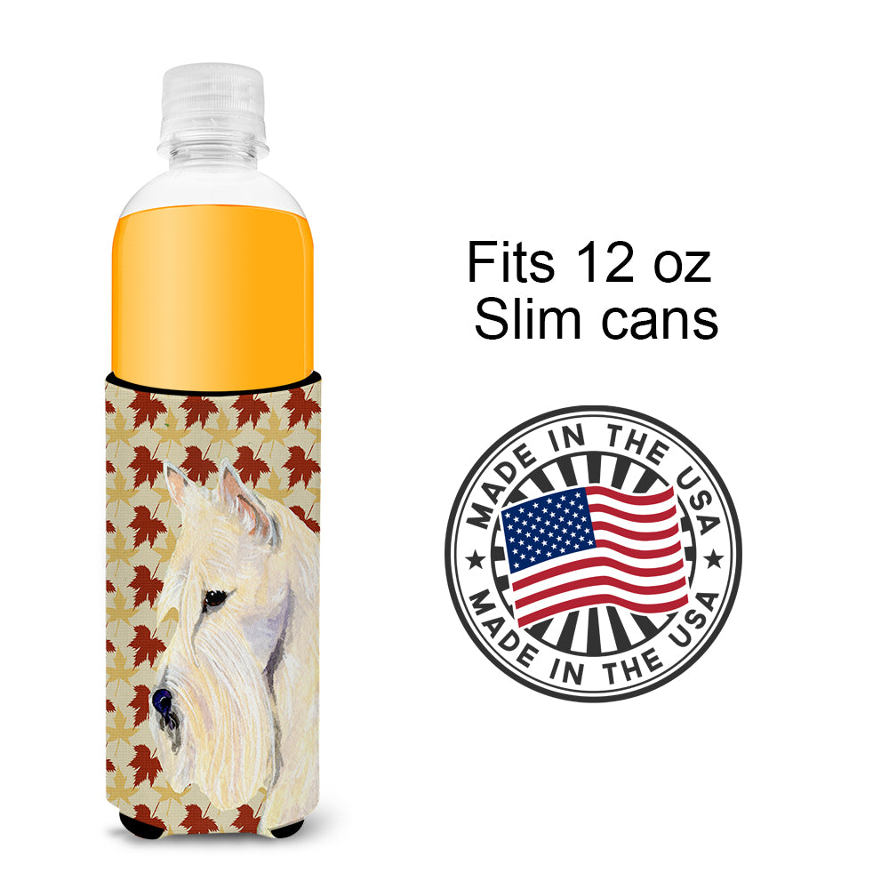 Scottish Terrier Wheaten Fall Leaves Portrait Ultra Beverage Insulators for slim cans SS4326MUK.