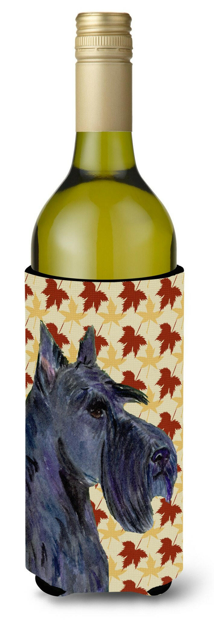 Scottish Terrier Fall Leaves Portrait Wine Bottle Beverage Insulator Beverage Insulator Hugger SS4327LITERK by Caroline&#39;s Treasures