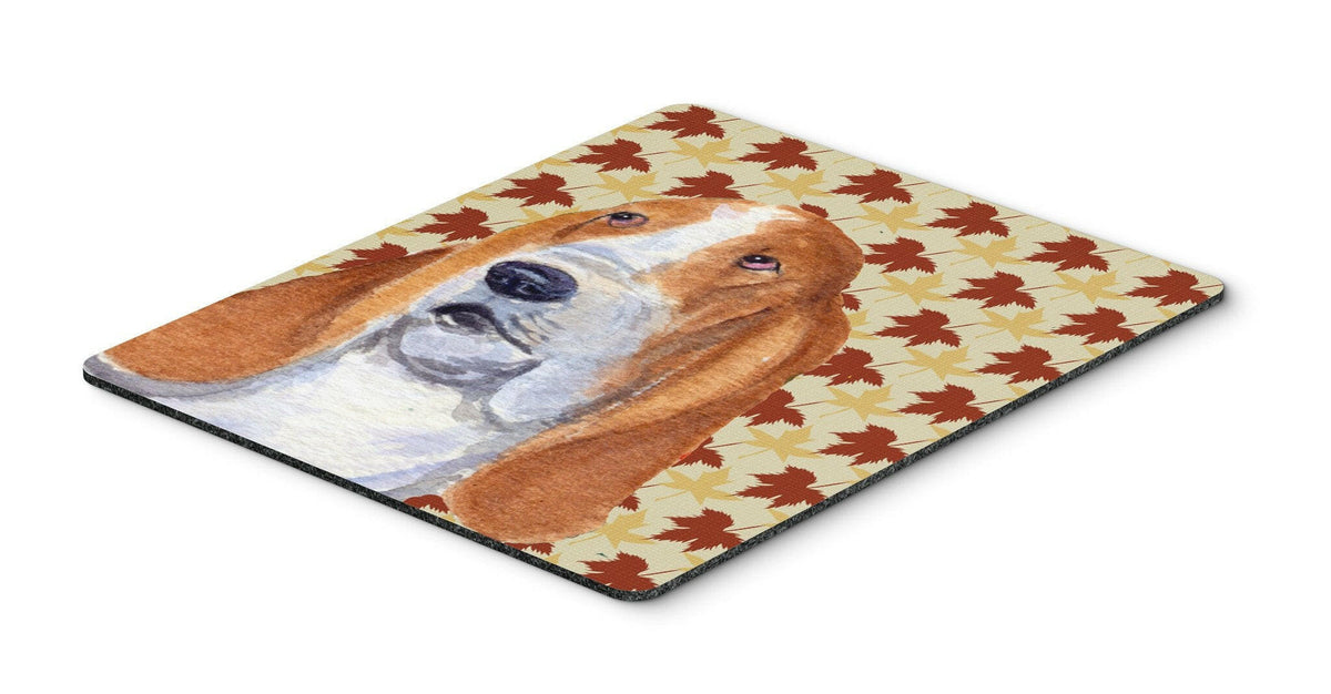 Bulldog English Fall Leaves Portrait Mouse Pad, Hot Pad or Trivet by Caroline&#39;s Treasures