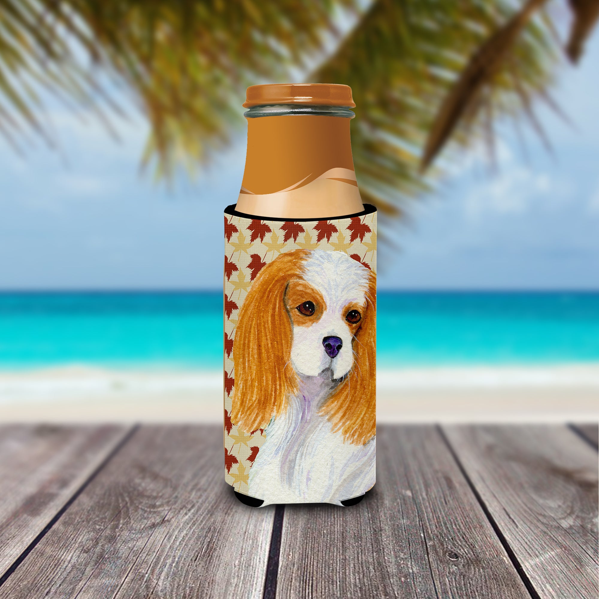 Cavalier Spaniel Fall Leaves Portrait Ultra Beverage Insulators for slim cans SS4329MUK