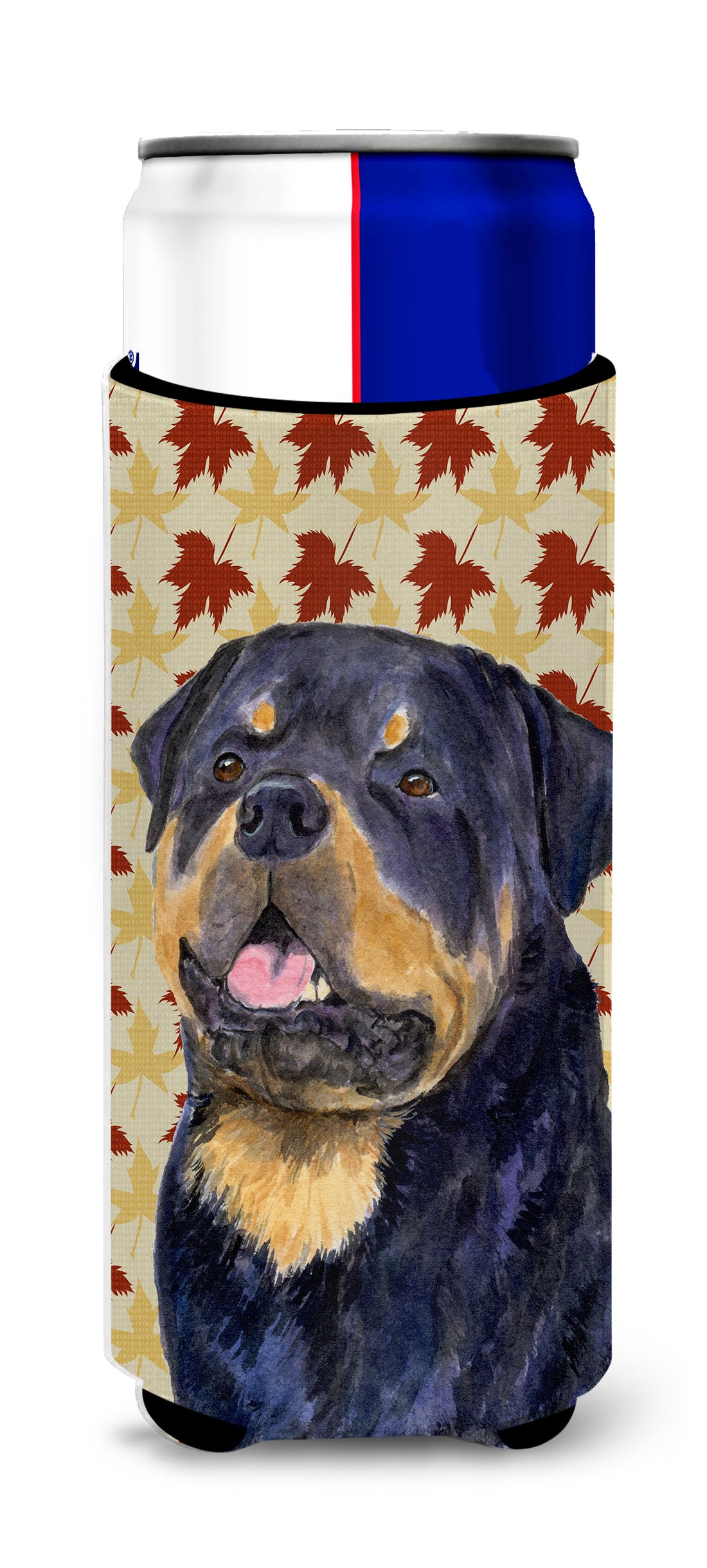 Rottweiler Fall Leaves Portrait Ultra Beverage Insulators for slim cans SS4332MUK.