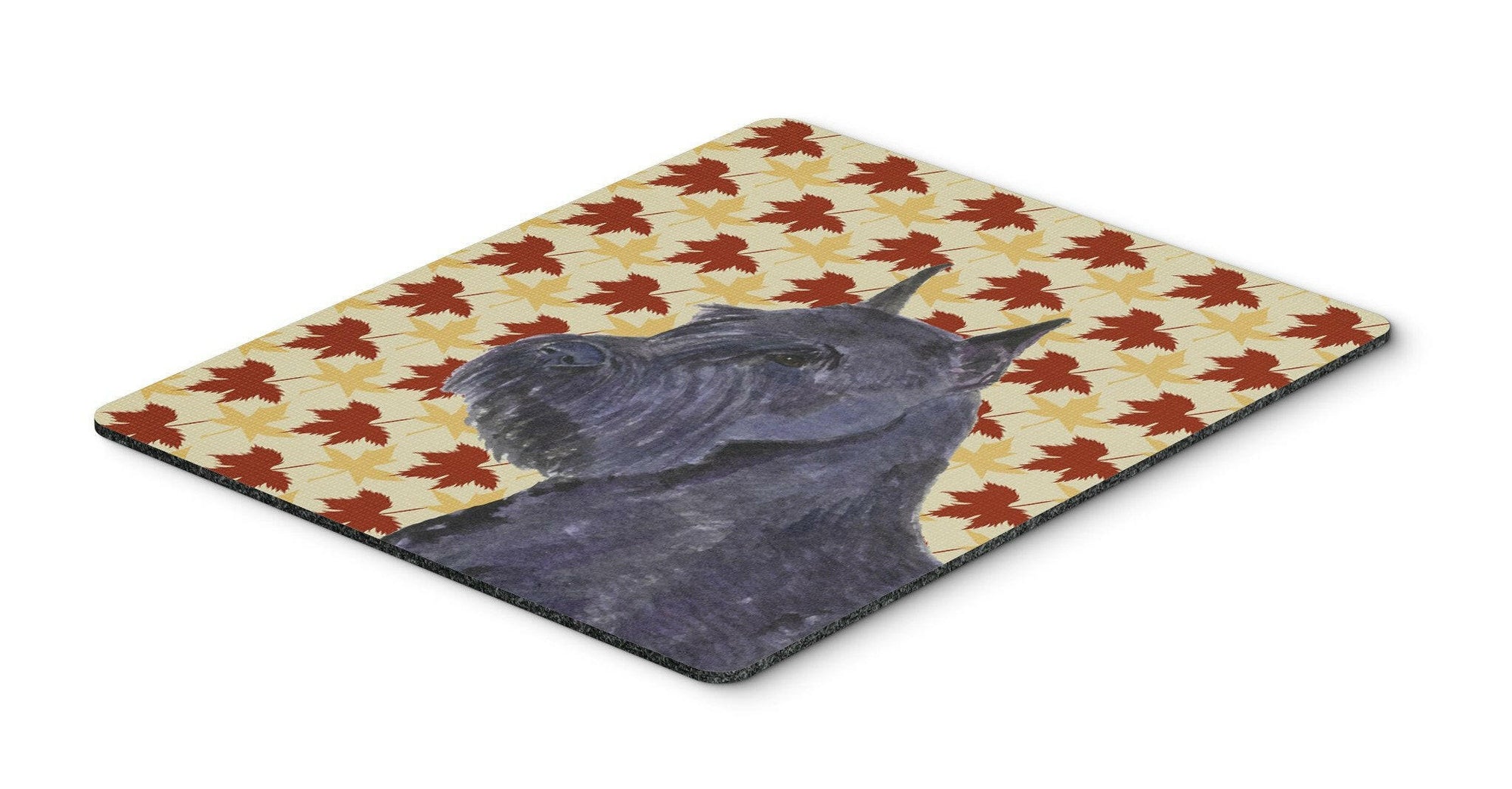 Schnauzer Giant Fall Leaves Portrait Mouse Pad, Hot Pad or Trivet by Caroline's Treasures