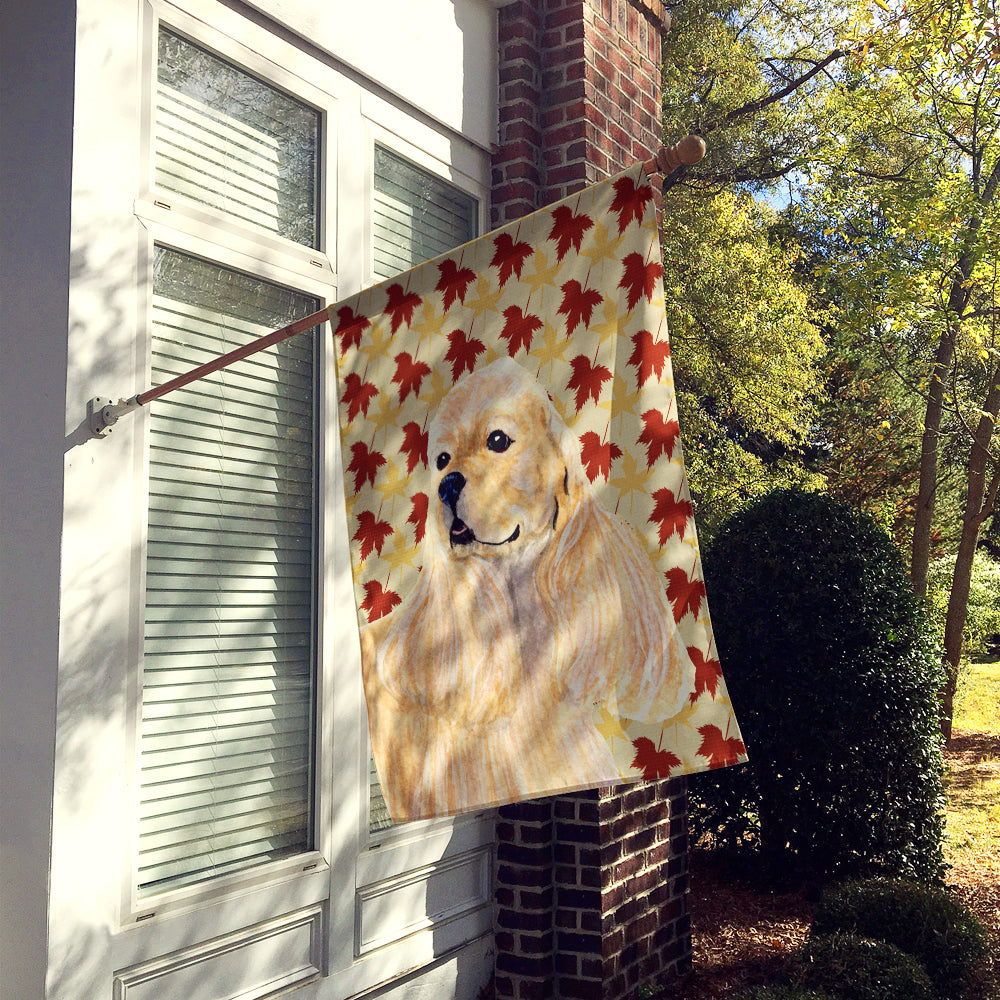 Cocker Spaniel Fall Leaves Portrait Flag Canvas House Size  the-store.com.