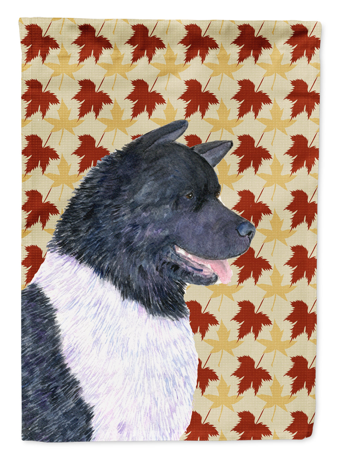 Akita Fall Leaves Portrait Flag Canvas House Size  the-store.com.