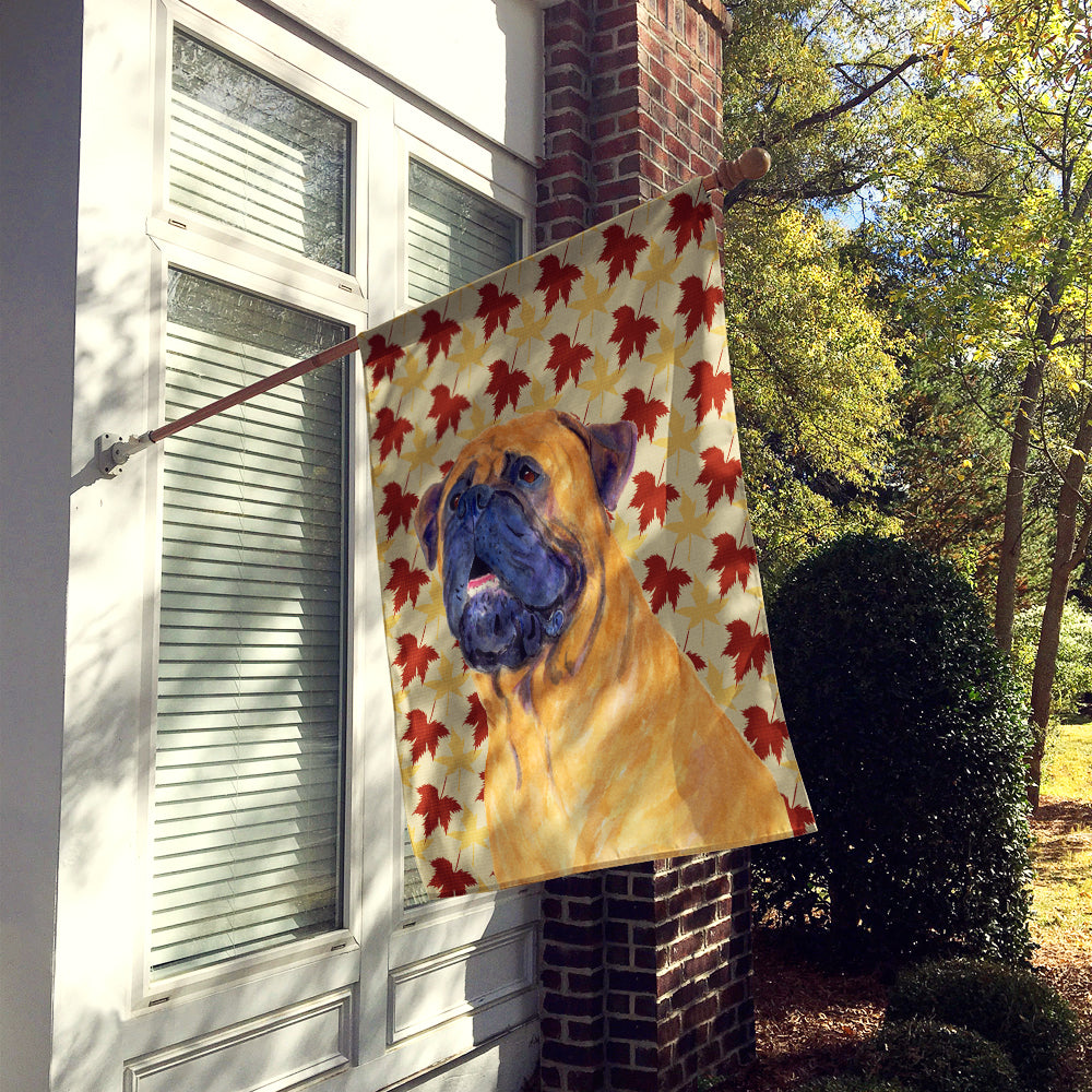 Mastiff Fall Leaves Portrait Flag Canvas House Size  the-store.com.