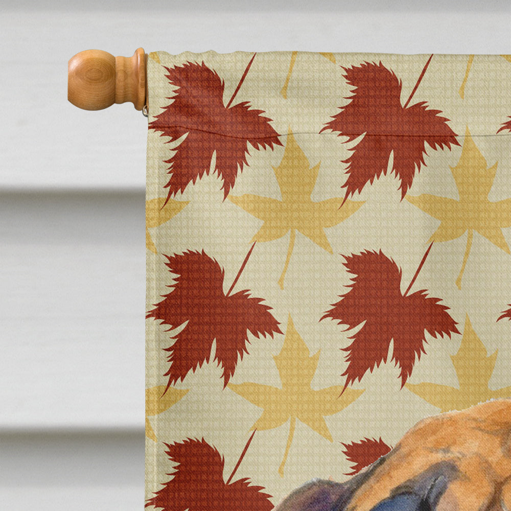 Mastiff Fall Leaves Portrait Flag Canvas House Size