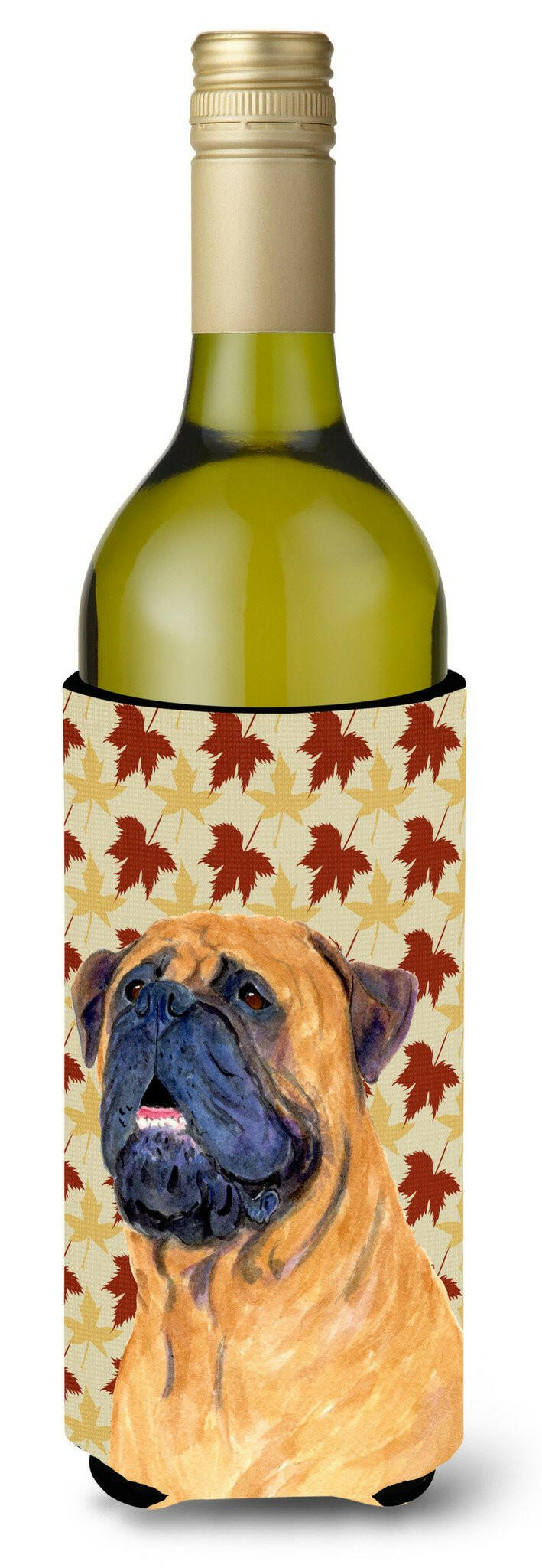 Mastiff Fall Leaves Portrait Wine Bottle Beverage Insulator Beverage Insulator Hugger SS4336LITERK by Caroline&#39;s Treasures