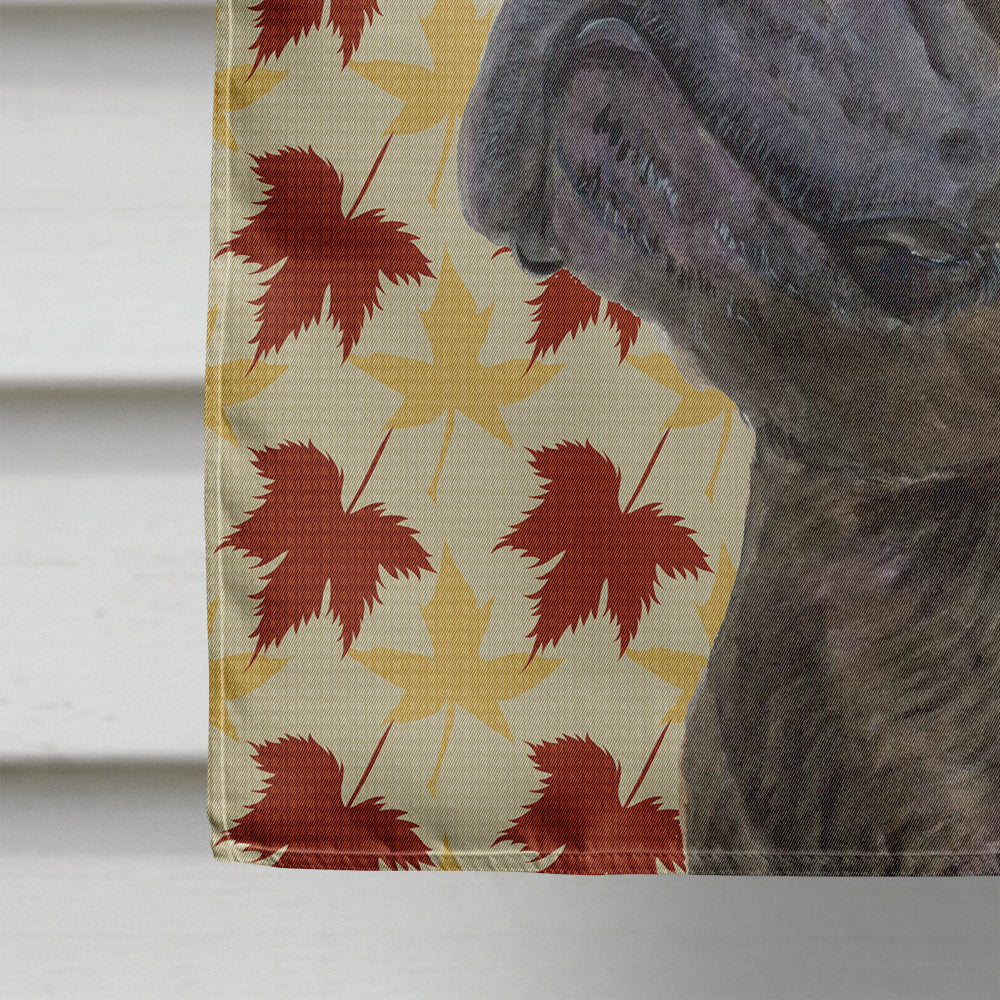 French Bulldog Fall Leaves Portrait Flag Canvas House Size  the-store.com.