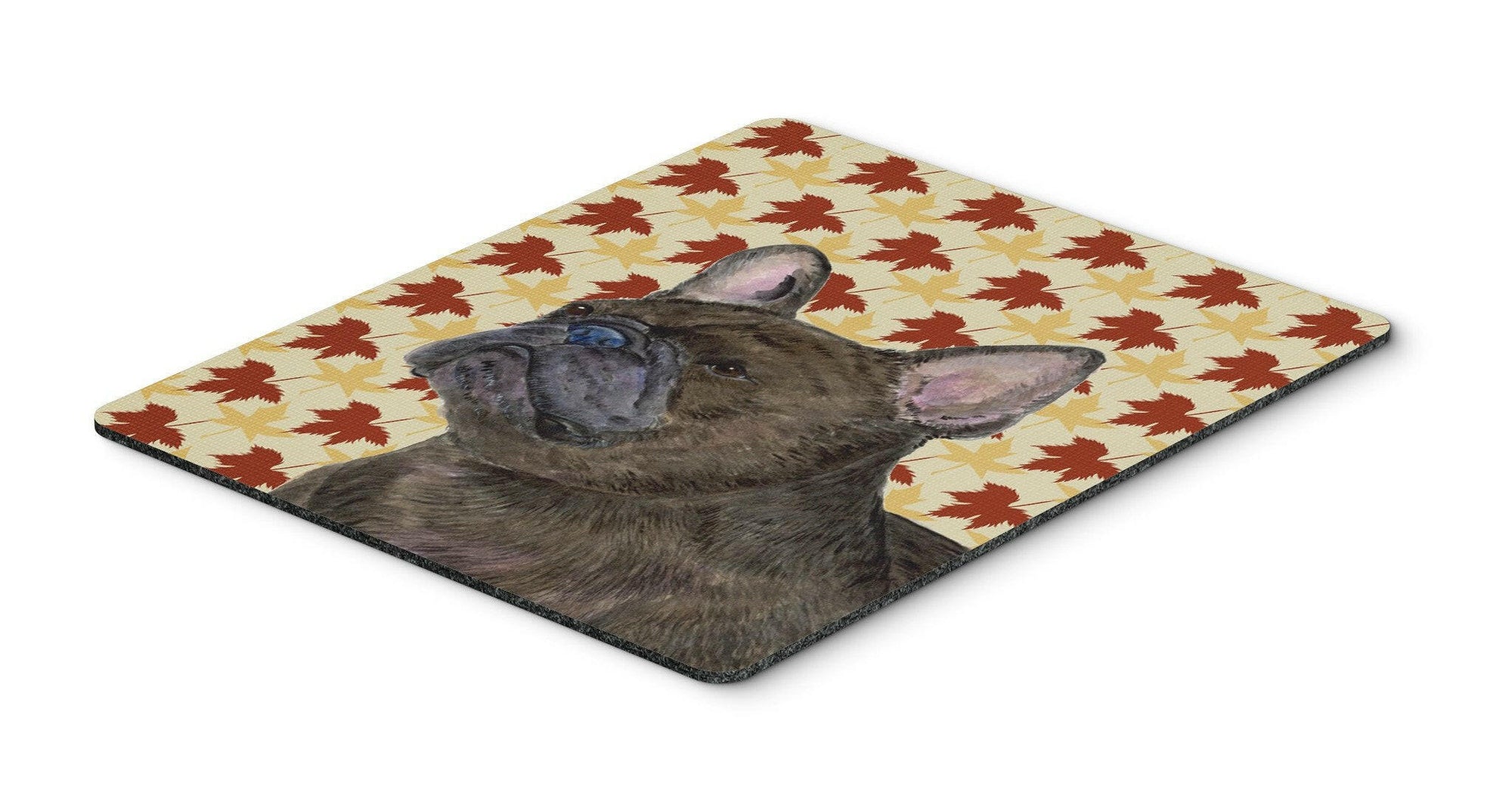 French Bulldog Fall Leaves Portrait Mouse Pad, Hot Pad or Trivet by Caroline's Treasures