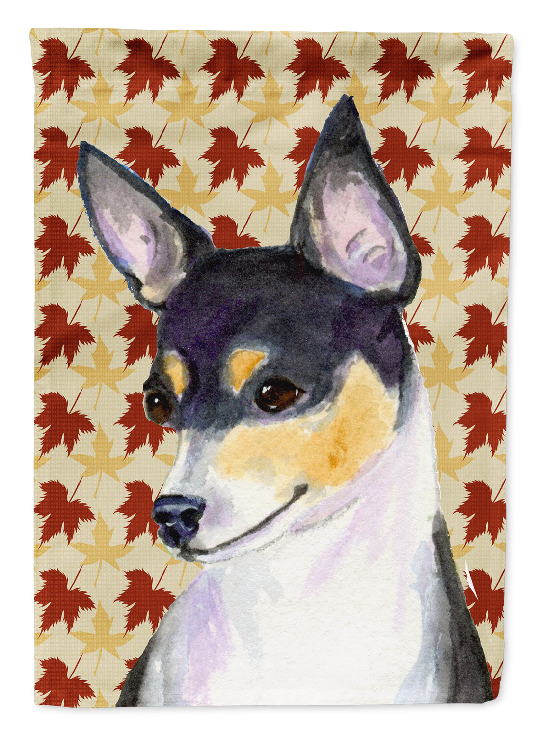 Chihuahua Fall Leaves Portrait Flag Canvas House Size  the-store.com.