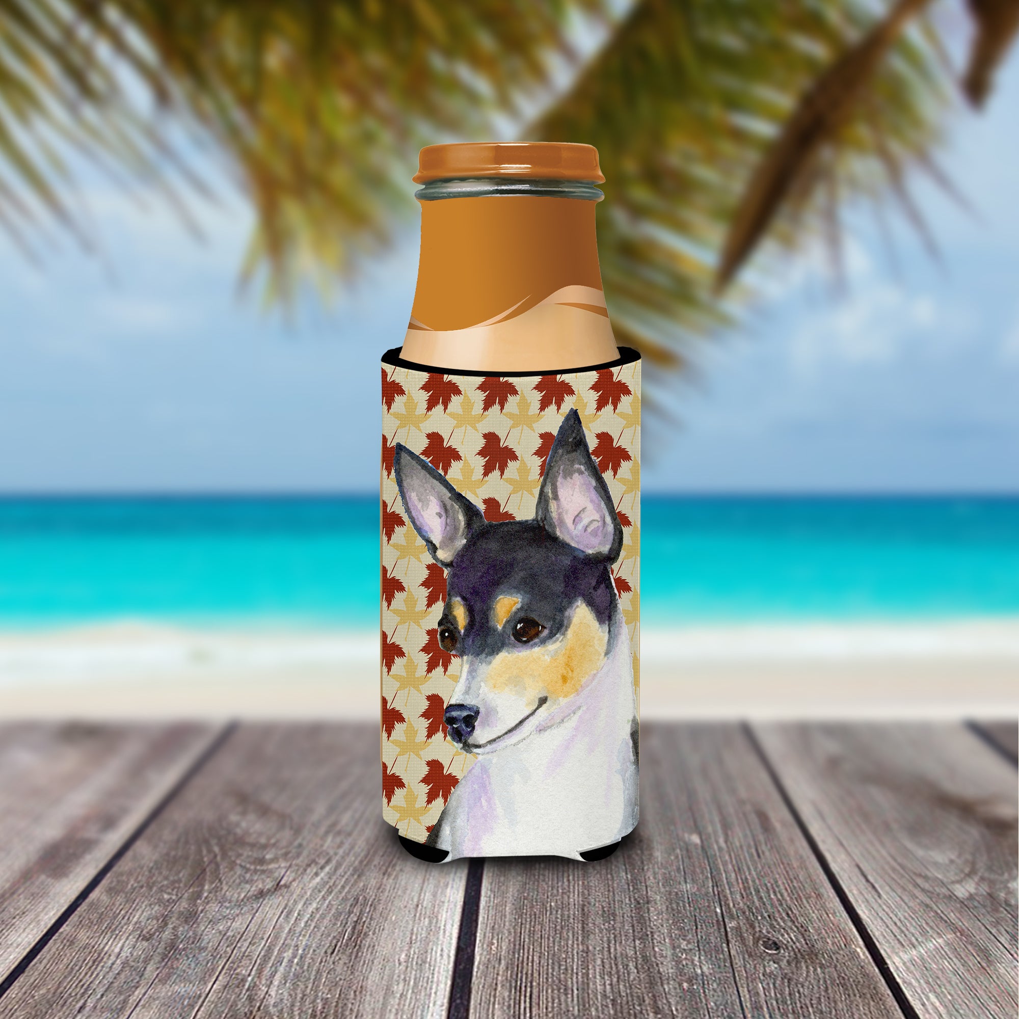 Chihuahua Fall Leaves Portrait Ultra Beverage Isolateurs pour canettes minces SS4338MUK