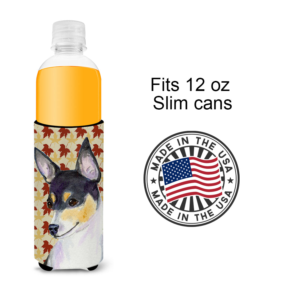 Chihuahua Fall Leaves Portrait Ultra Beverage Insulators for slim cans SS4338MUK.