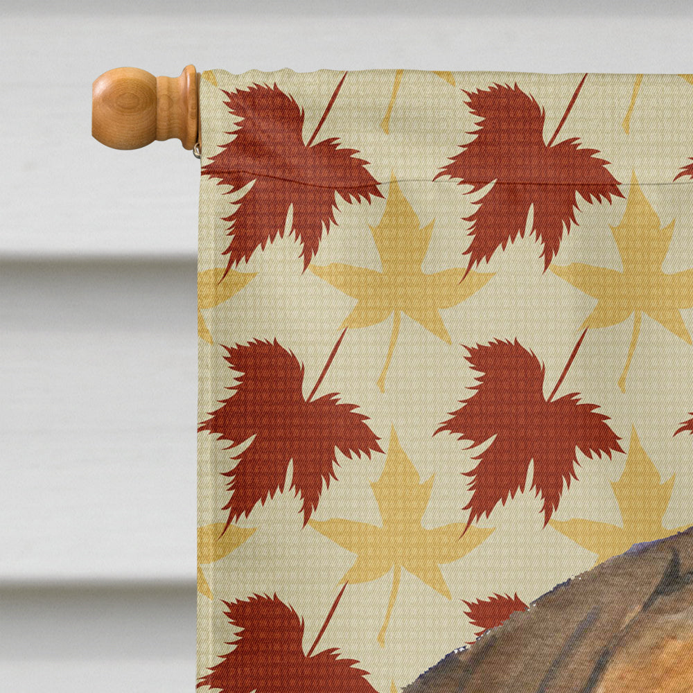 Bullmastiff Fall Leaves Portrait Flag Canvas House Size  the-store.com.