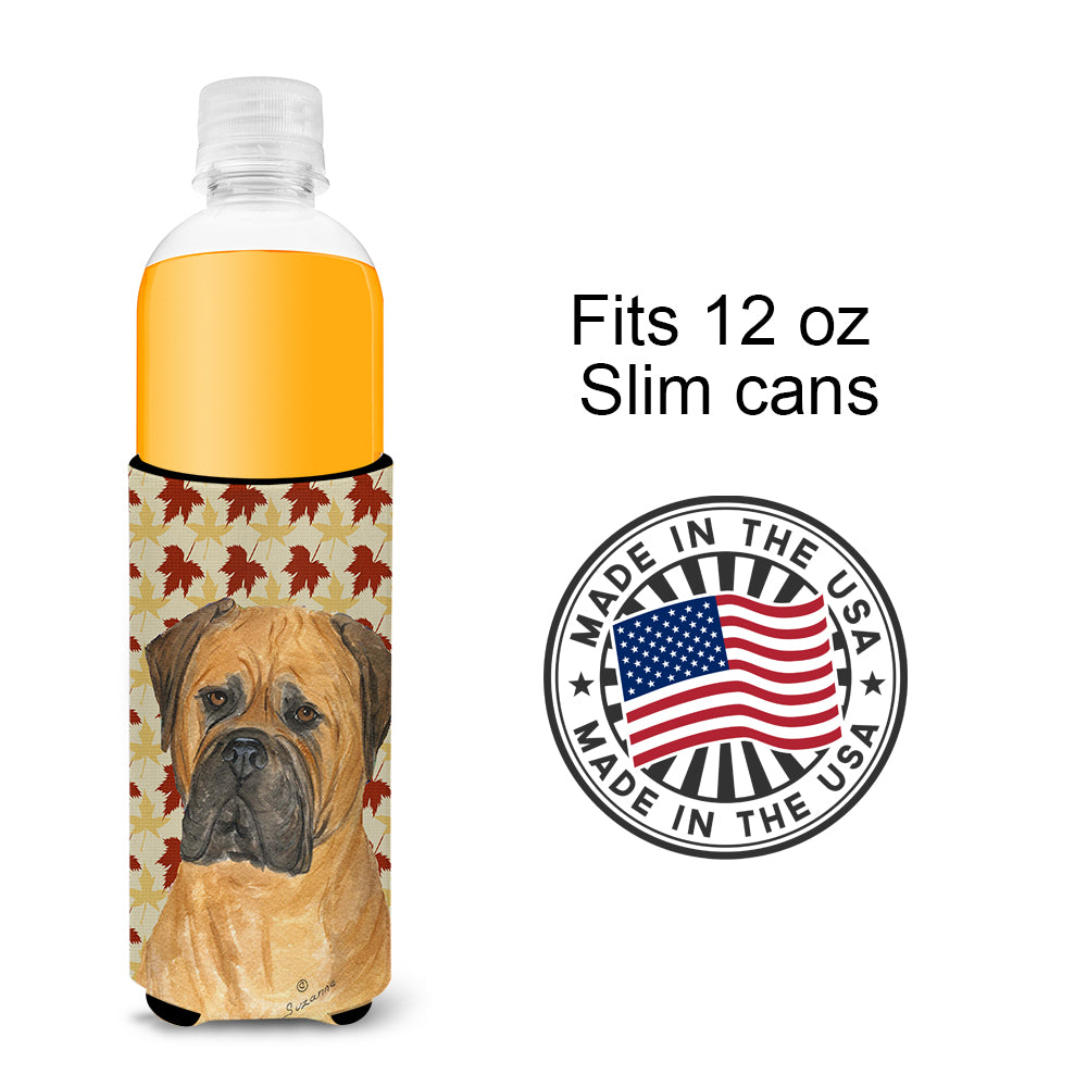 Bullmastiff Fall Leaves Portrait Ultra Beverage Insulators for slim cans SS4339MUK.