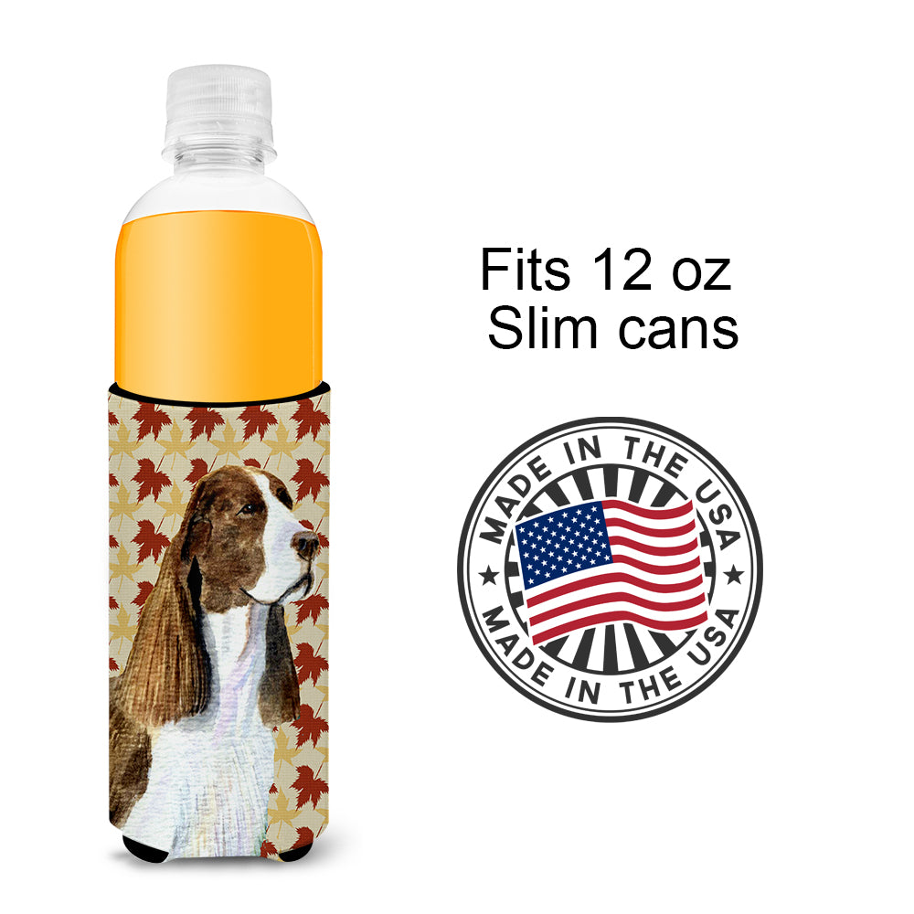 Springer Spaniel Fall Leaves Portrait Ultra Beverage Insulators for slim cans SS4343MUK.
