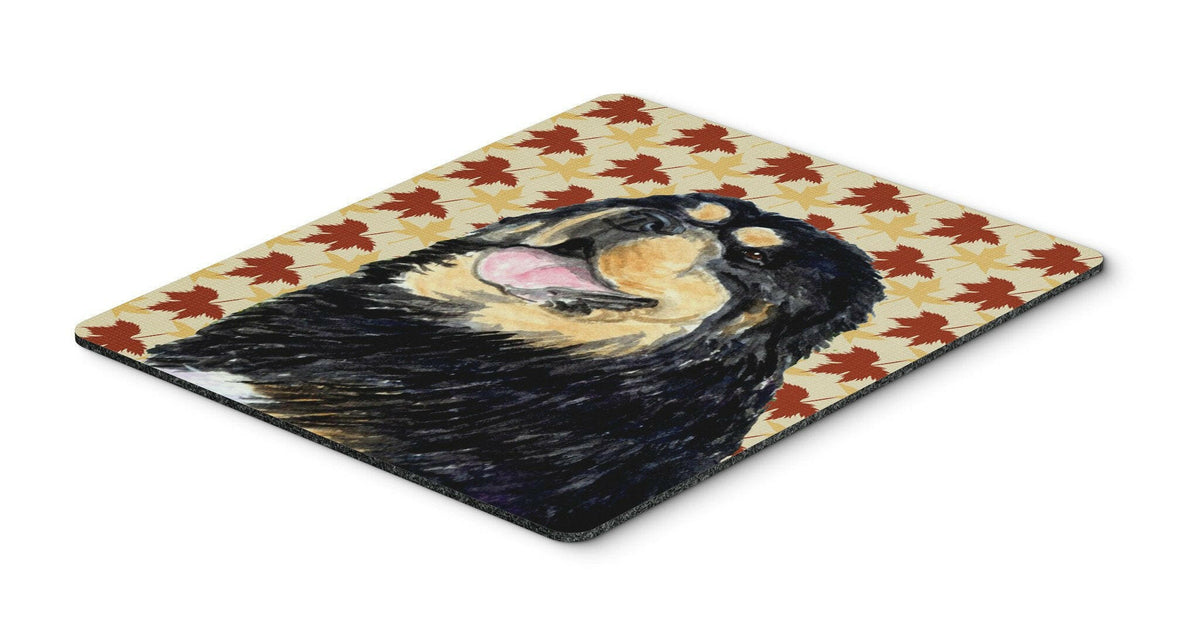 Tibetan Mastiff Fall Leaves Portrait Mouse Pad, Hot Pad or Trivet by Caroline&#39;s Treasures