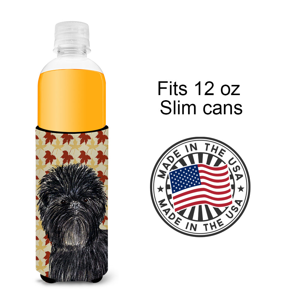 Affenpinscher Fall Leaves Portrait Ultra Beverage Insulators for slim cans SS4345MUK.