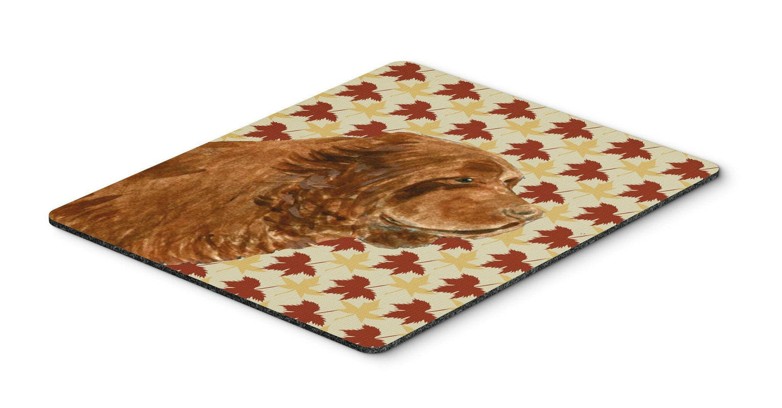 Sussex Spaniel Fall Leaves Portrait Mouse Pad, Hot Pad or Trivet by Caroline's Treasures