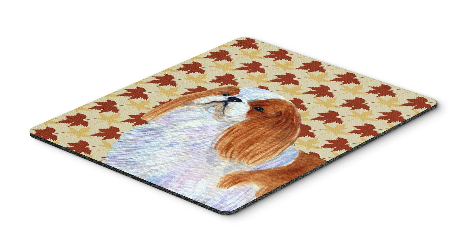 English Toy Spaniel Fall Leaves Portrait Mouse Pad, Hot Pad or Trivet by Caroline's Treasures