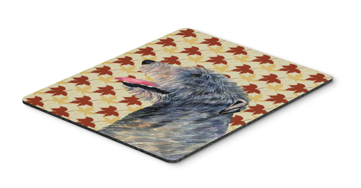 Irish Wolfhound Fall Leaves Portrait Mouse Pad, Hot Pad or Trivet by Caroline&#39;s Treasures