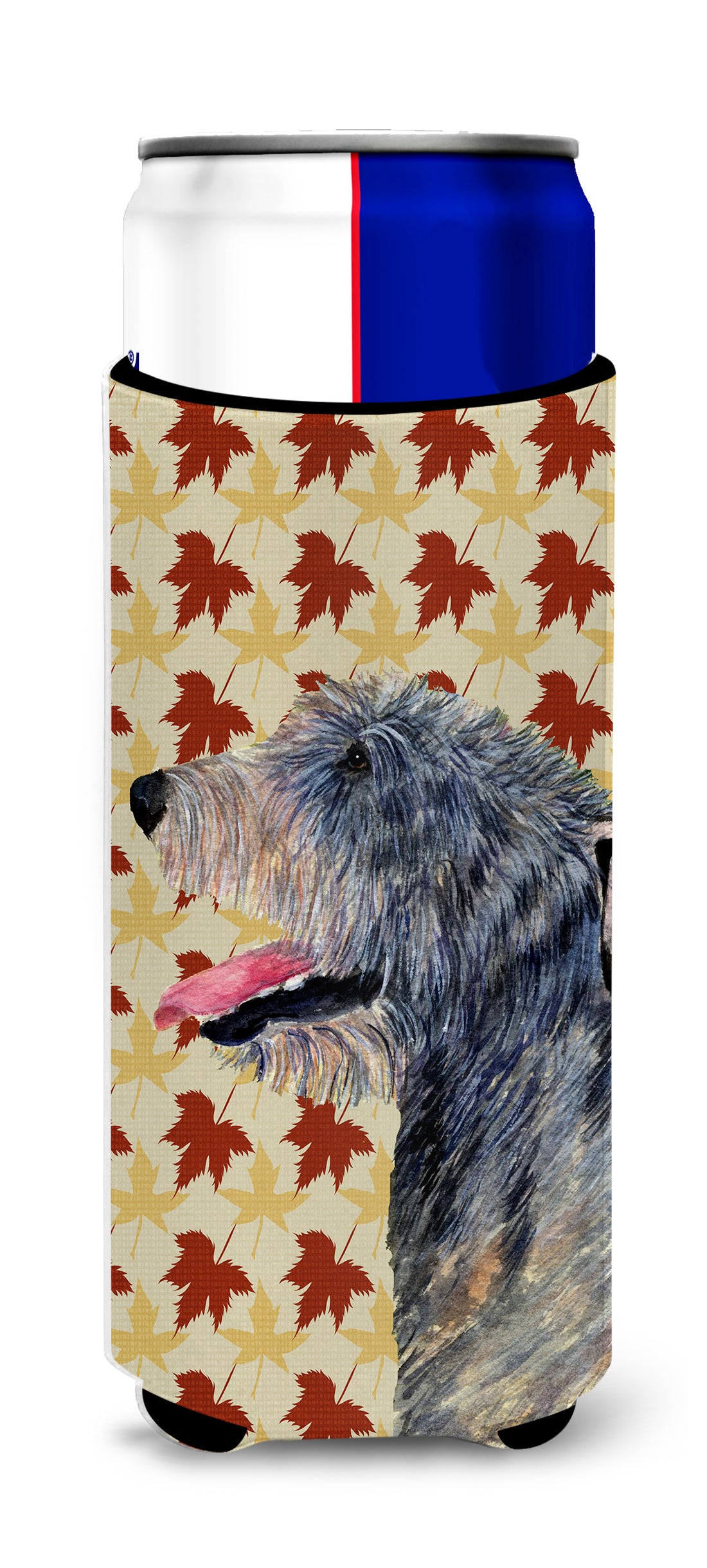 Irish Wolfhound Fall Leaves Portrait Ultra Beverage Insulators for slim cans SS4350MUK.