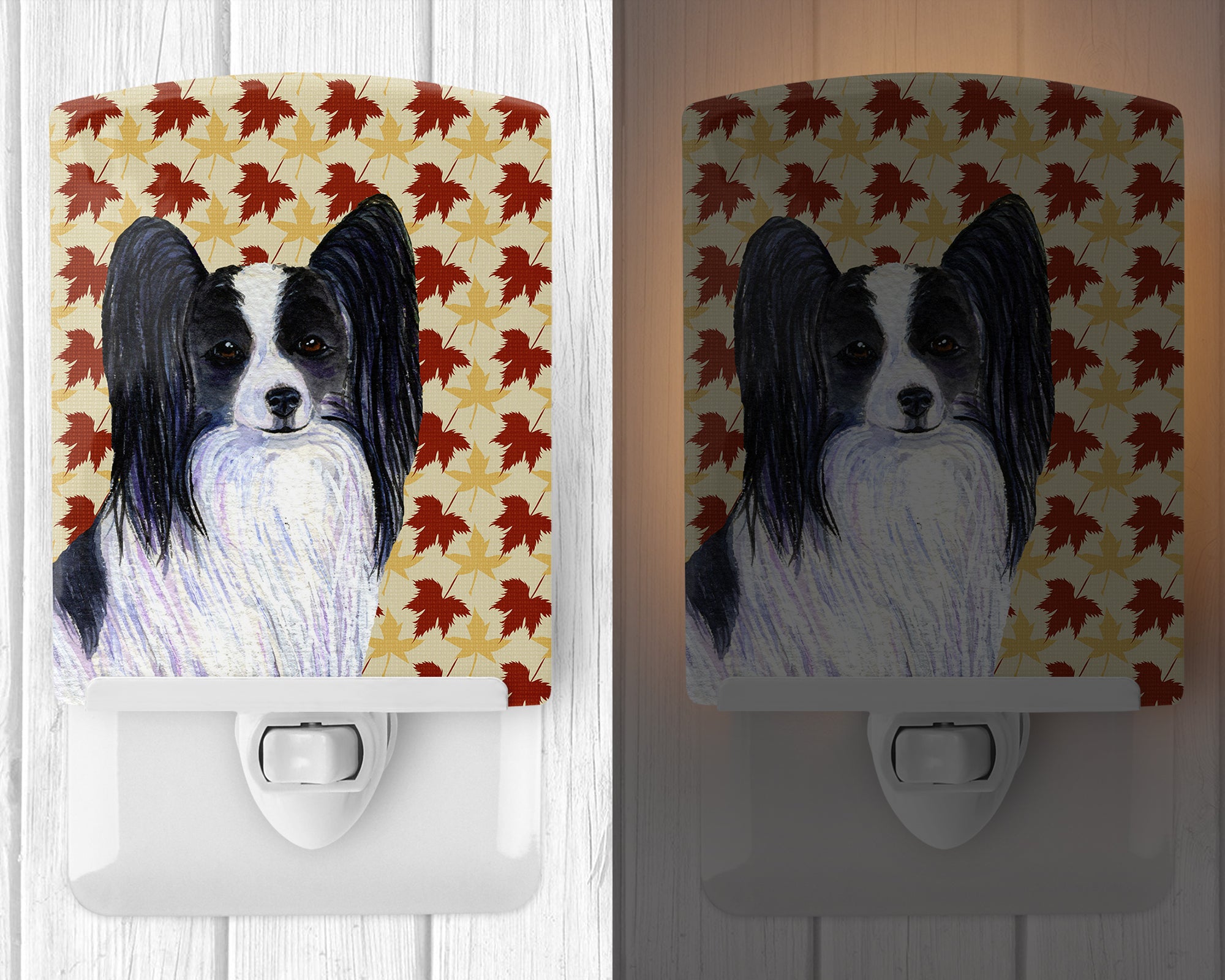 Papillon Fall Leaves Portrait Ceramic Night Light SS4351CNL - the-store.com