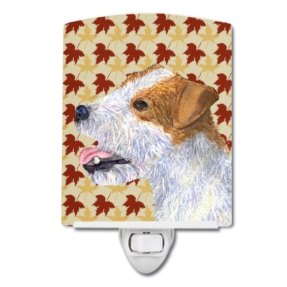 Jack Russell Terrier Fall Leaves Portrait Ceramic Night Light SS4352CNL - the-store.com
