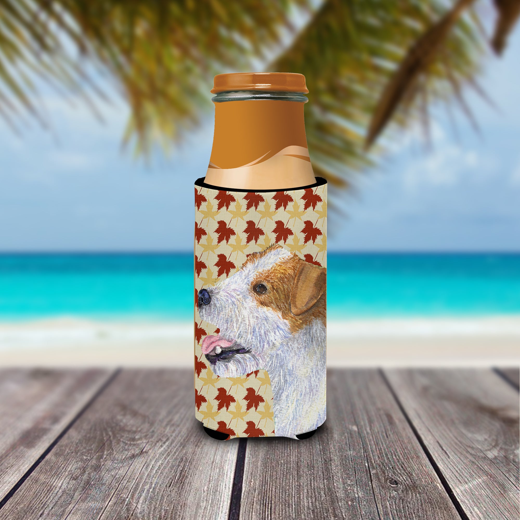 Jack Russell Terrier Fall Leaves Portrait Ultra Beverage Insulators for slim cans SS4352MUK