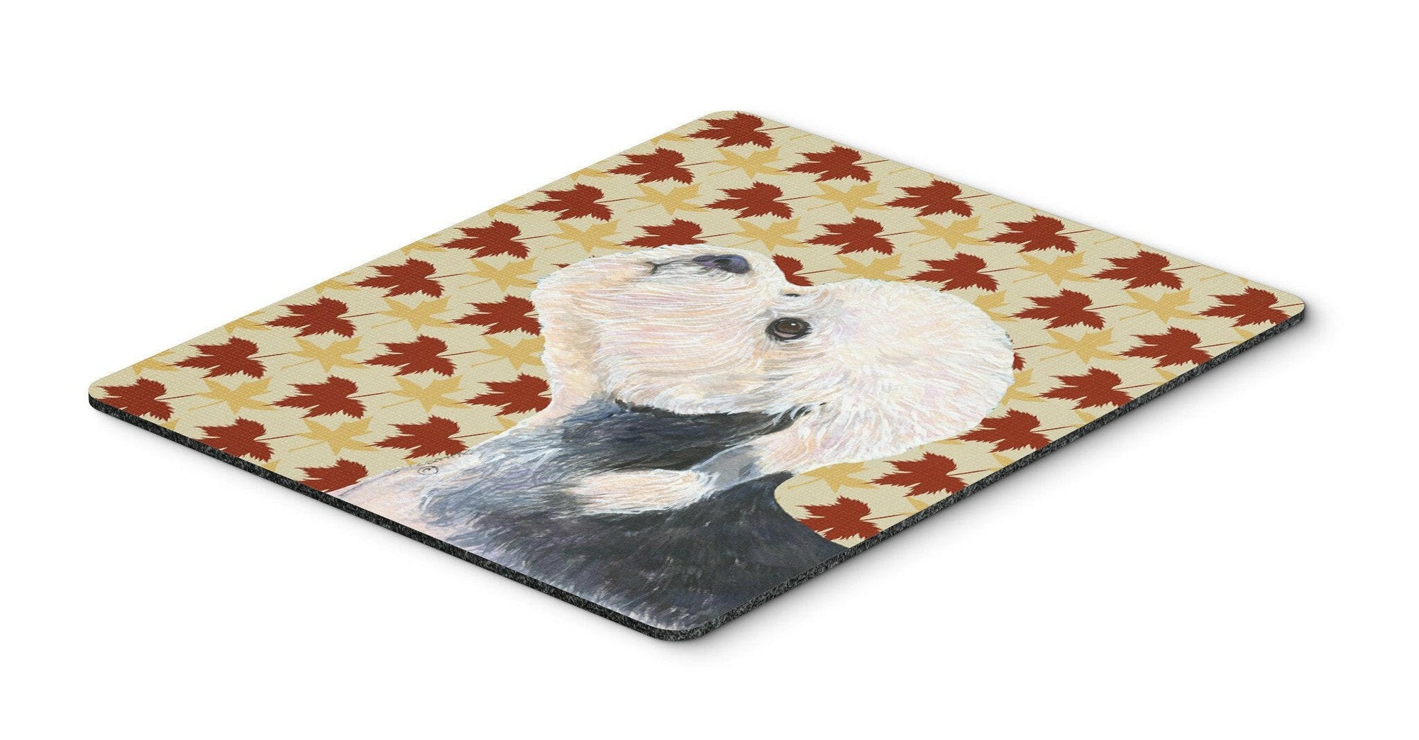 Dandie Dinmont Terrier Fall Leaves Portrait Mouse Pad, Hot Pad or Trivet by Caroline's Treasures